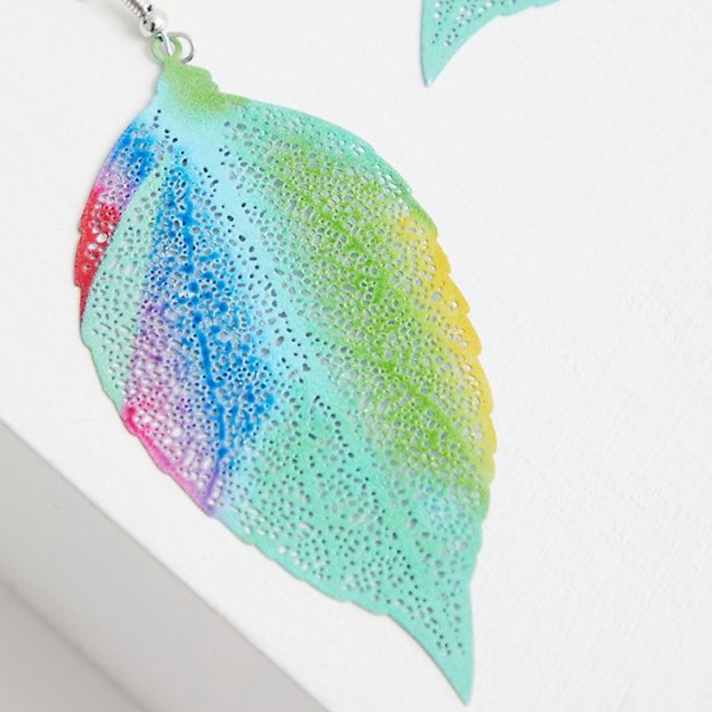 Torrid Multi Color Filigree Leaf Earrings - Picture 2 of 2
